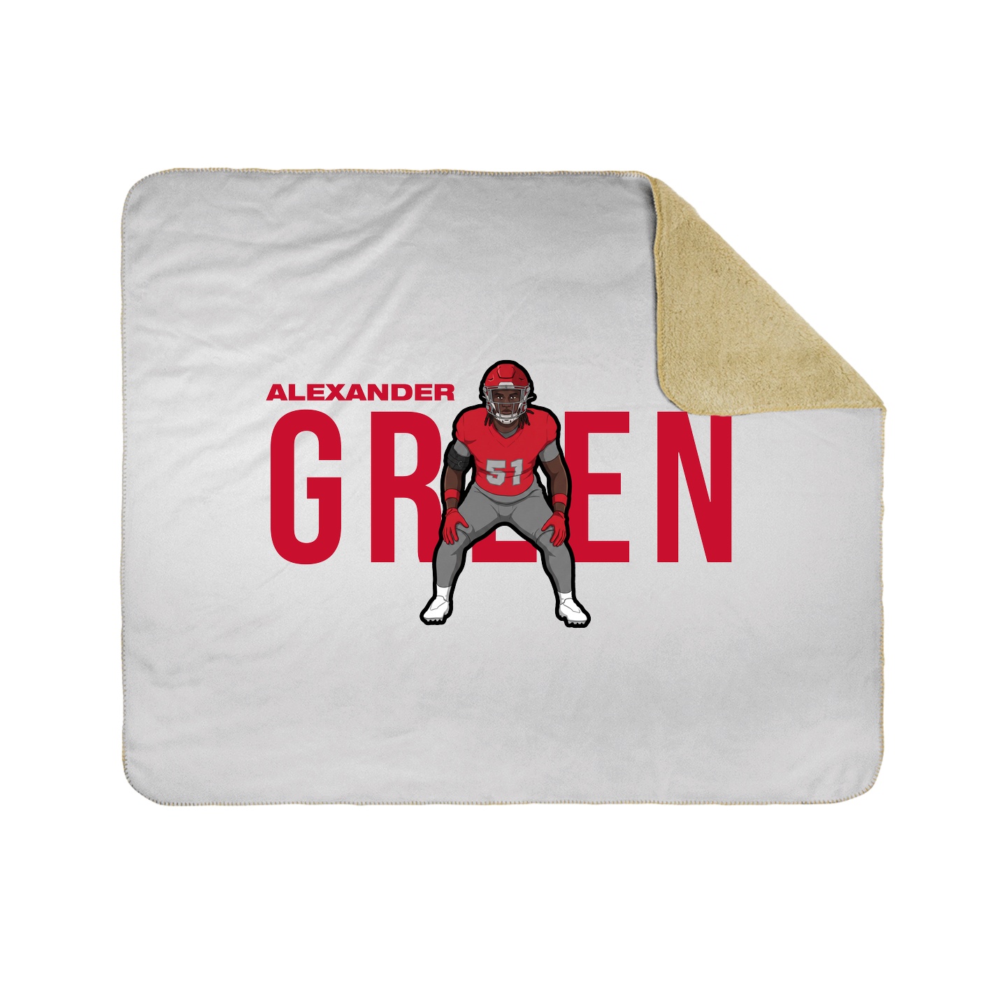 Throw Blanket — Player Name in White