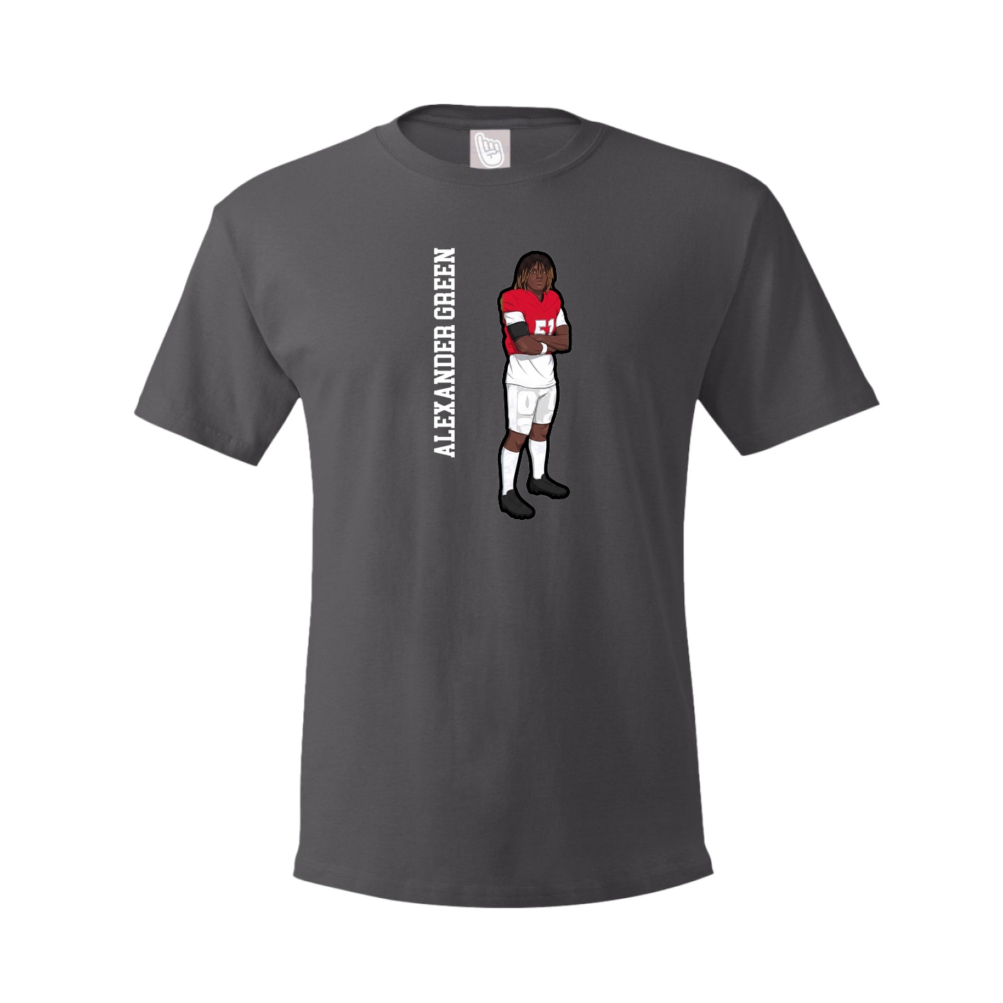 Tee — Name Vertical in Grey