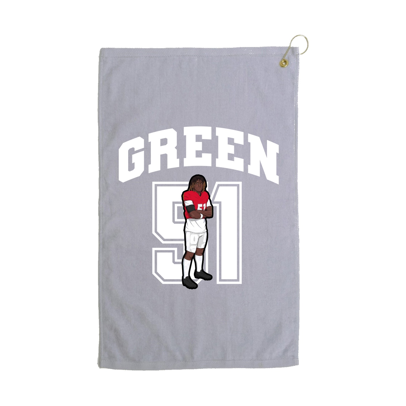 Golf Towel — Number in Grey