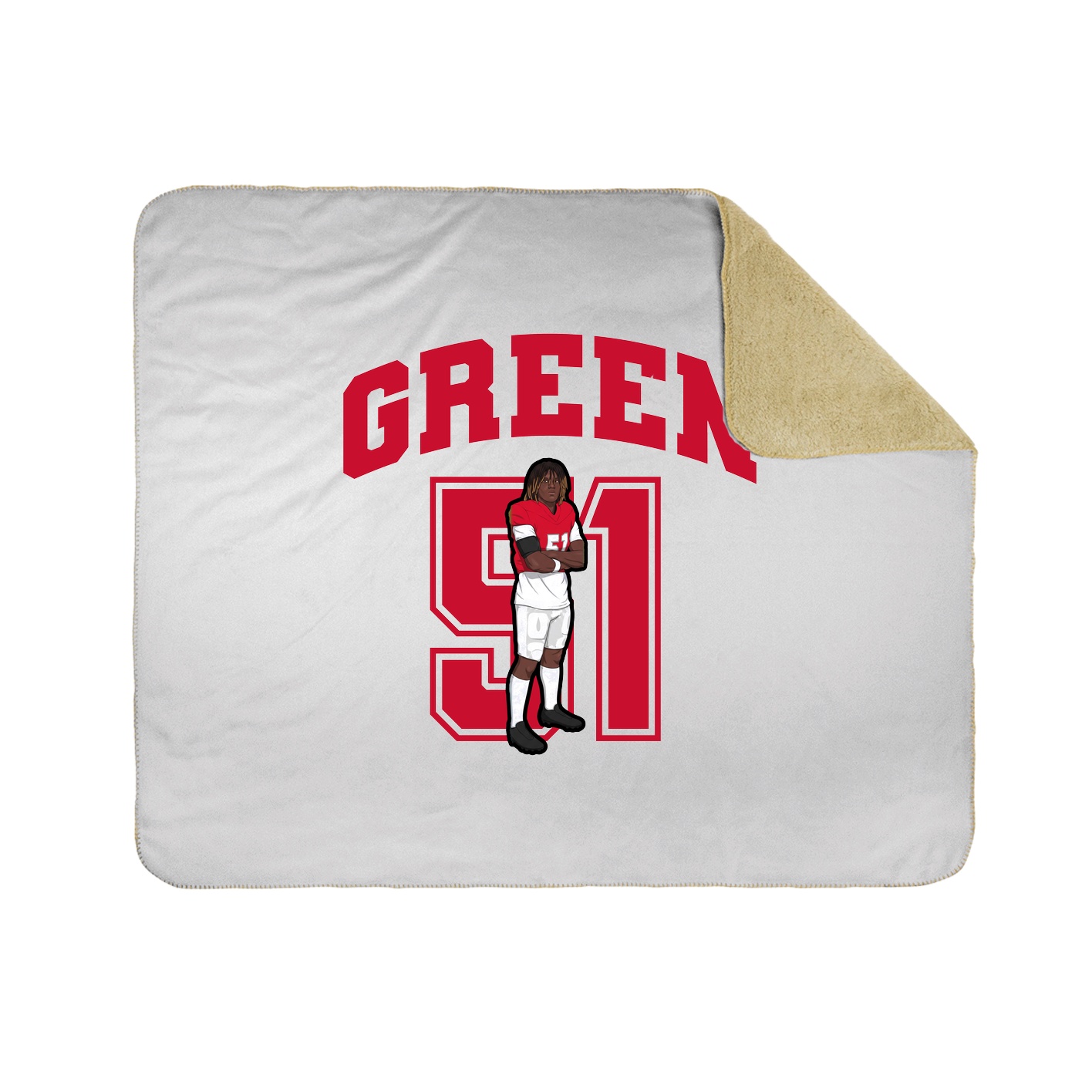 Throw Blanket — Number in White