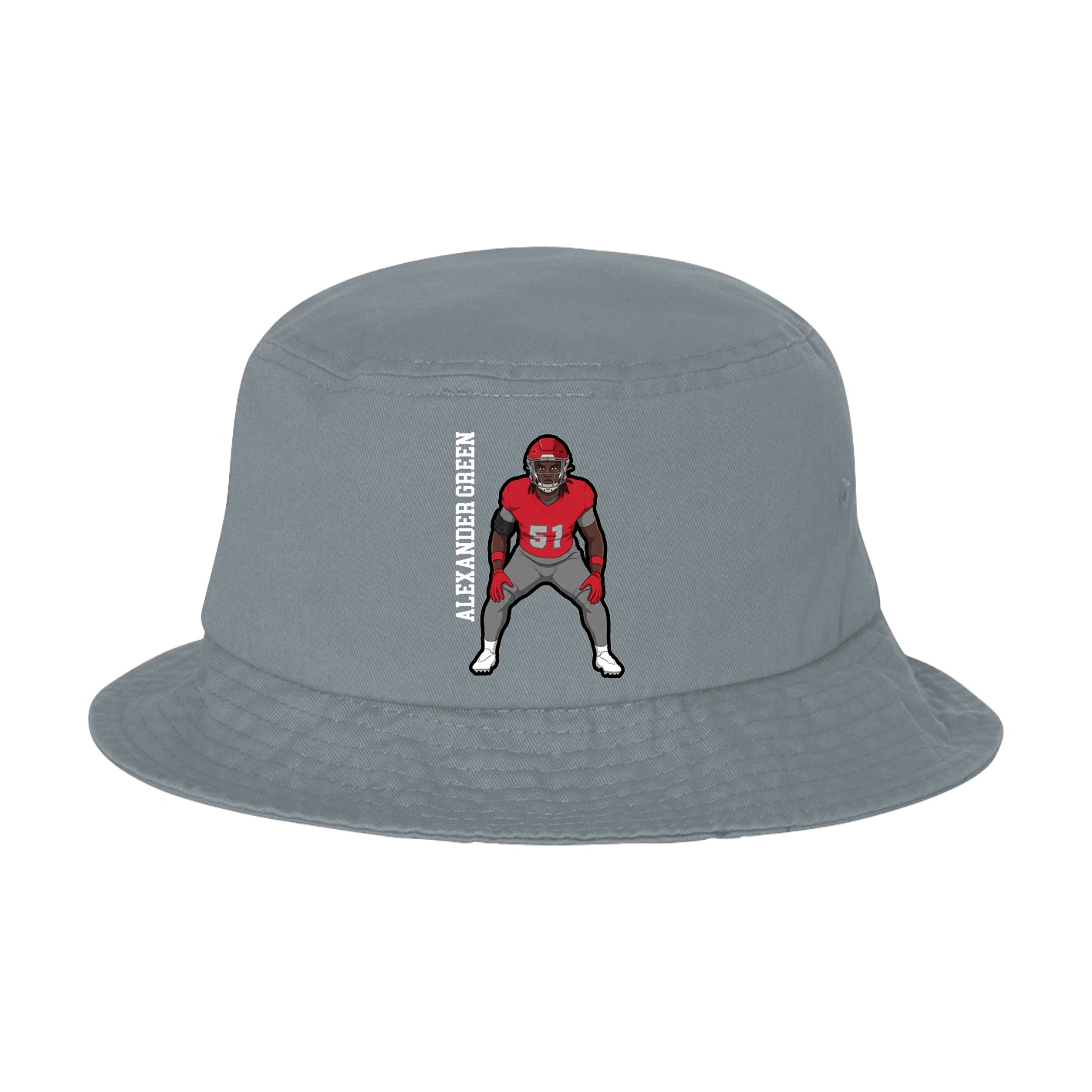 Bucket Cap — Name Vertical in Grey