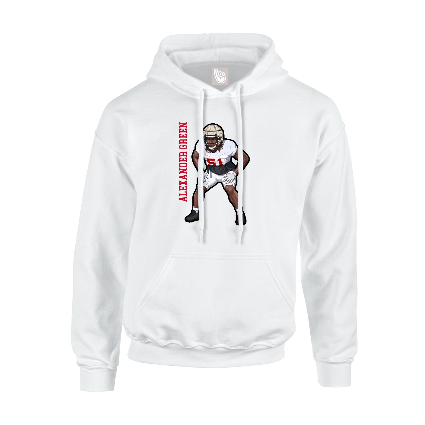 Hoodie — Name Vertical in White