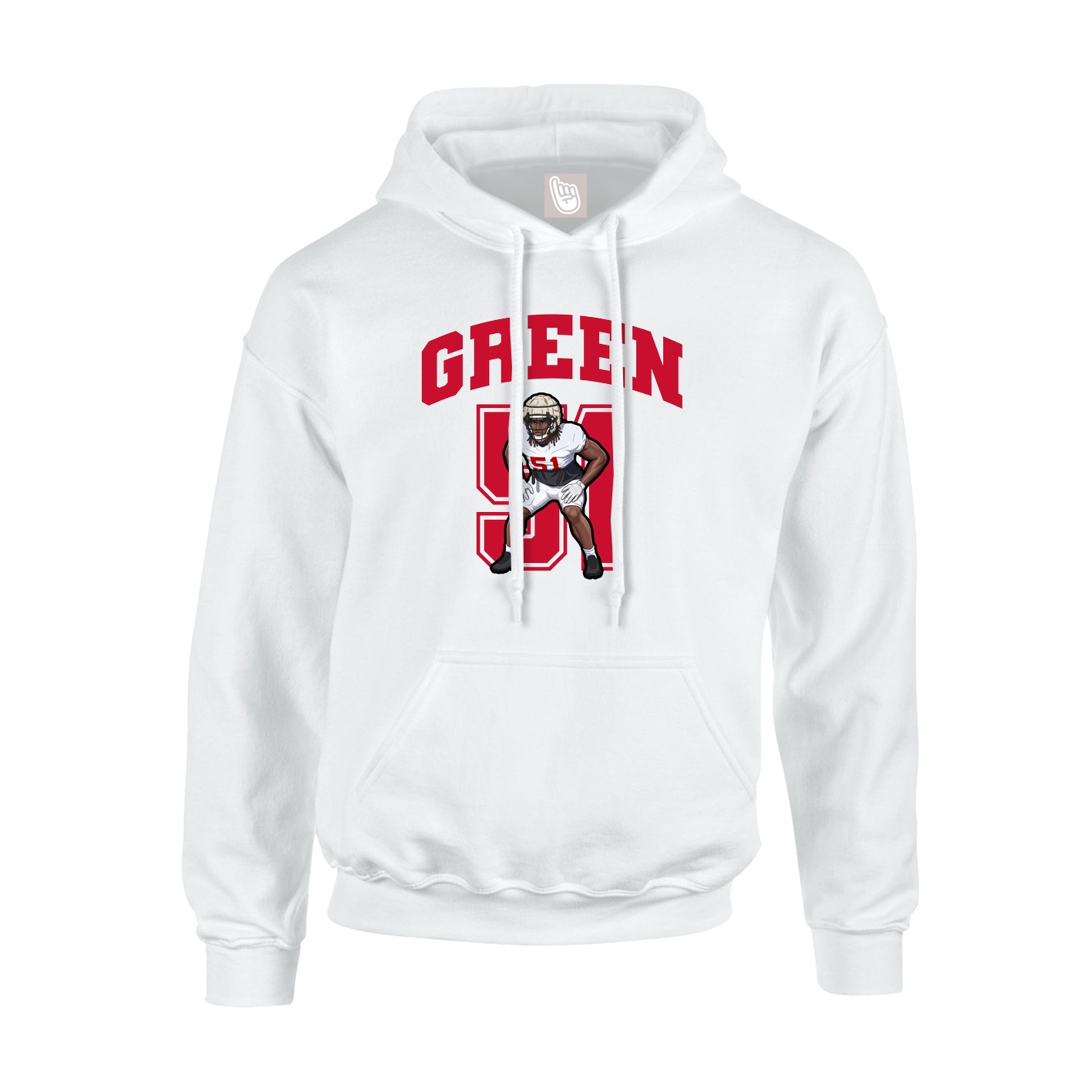 Youth Hoodie — Number in White