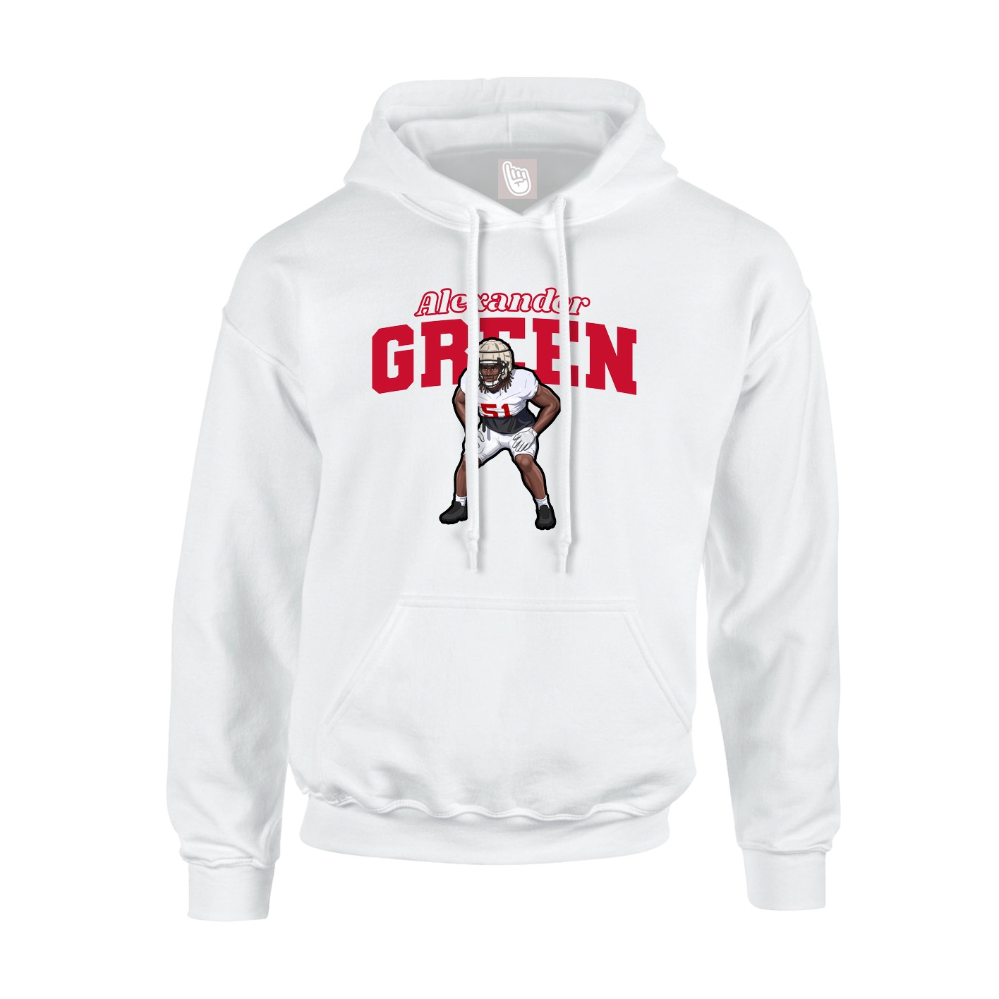 Hoodie — Name Arch in White