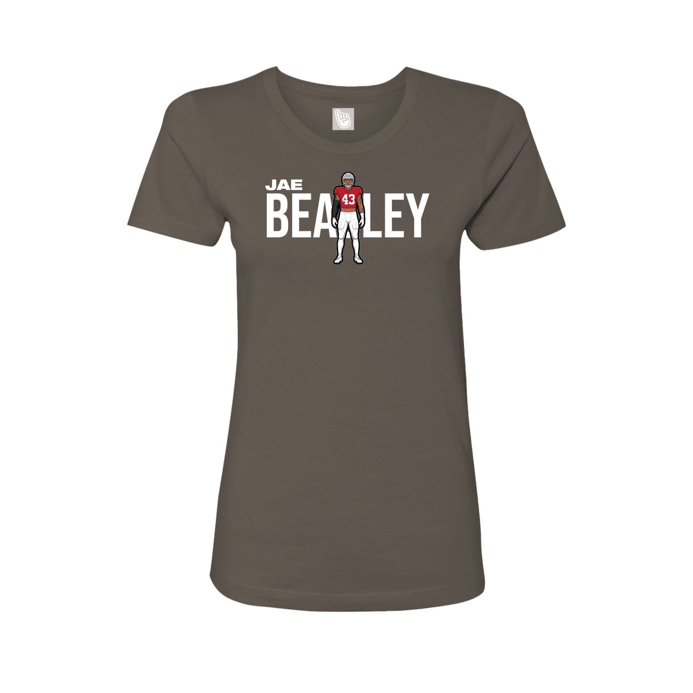 Fitted Women's Tee — Player Name in Grey