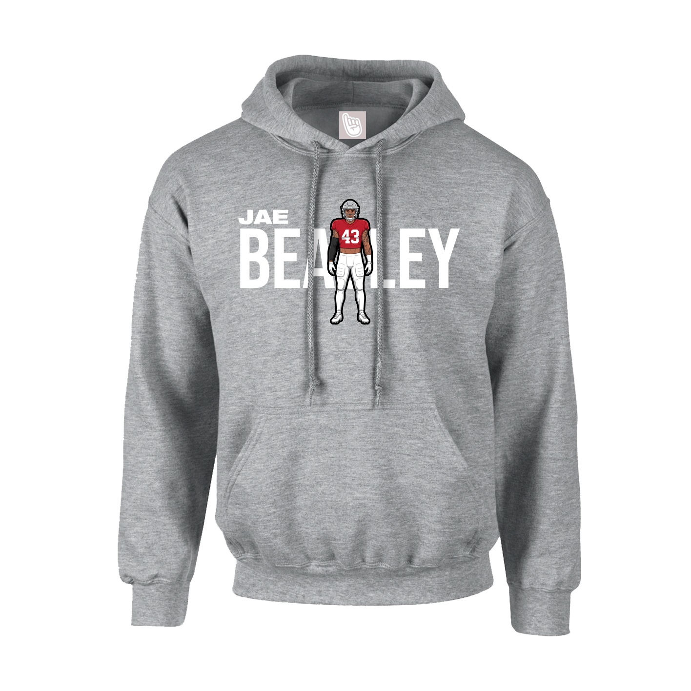 Youth Hoodie — Player Name in Grey