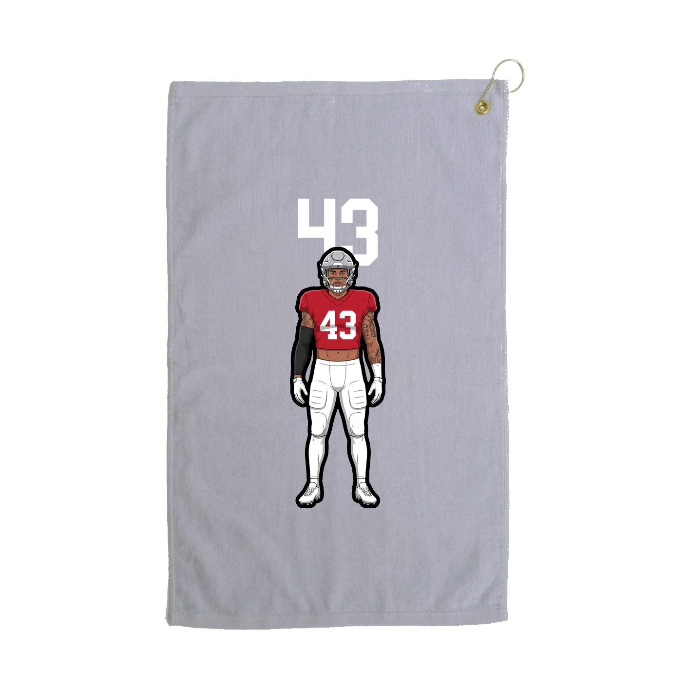 Golf Towel — Number Top in Grey