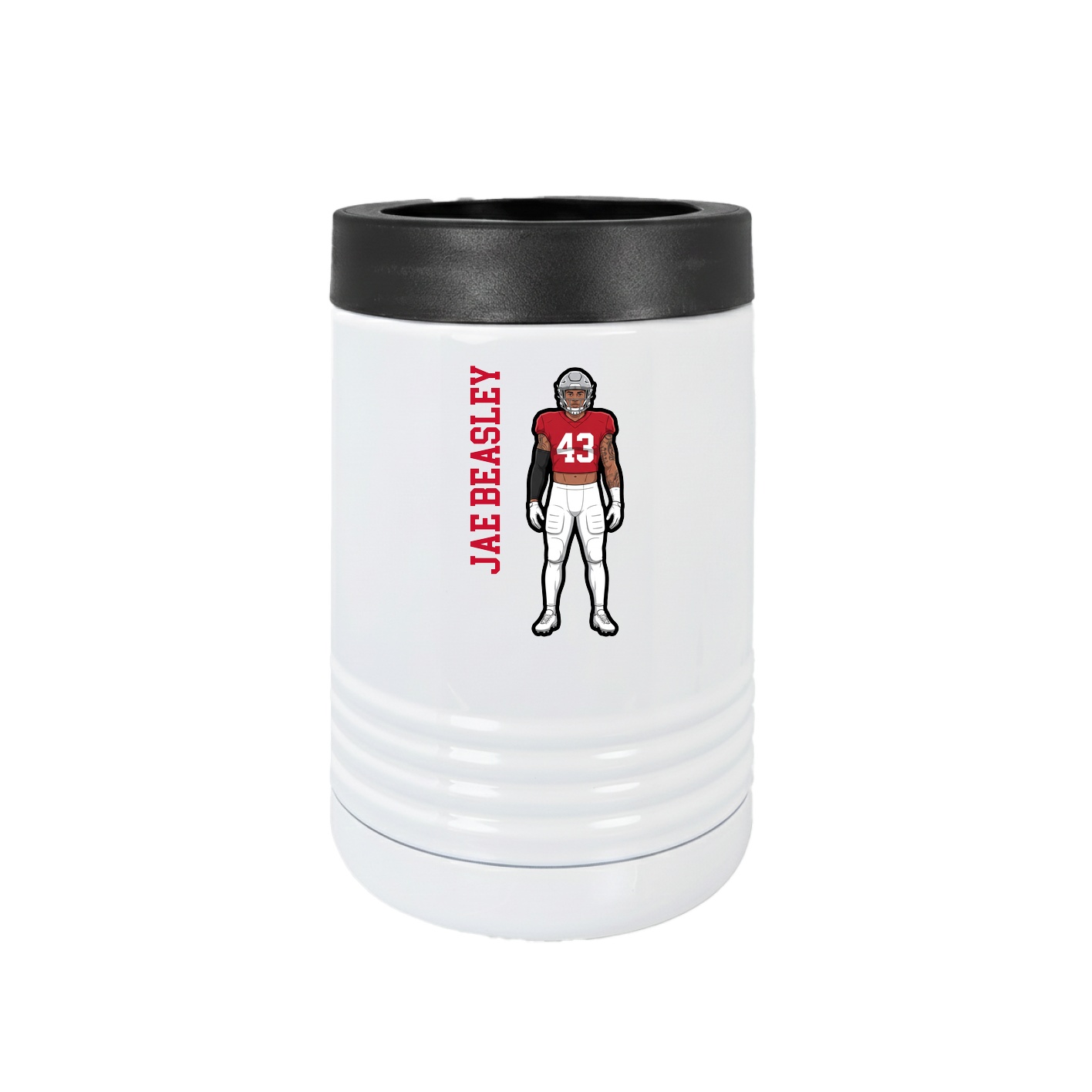 Beverage Holder — Name Vertical in White
