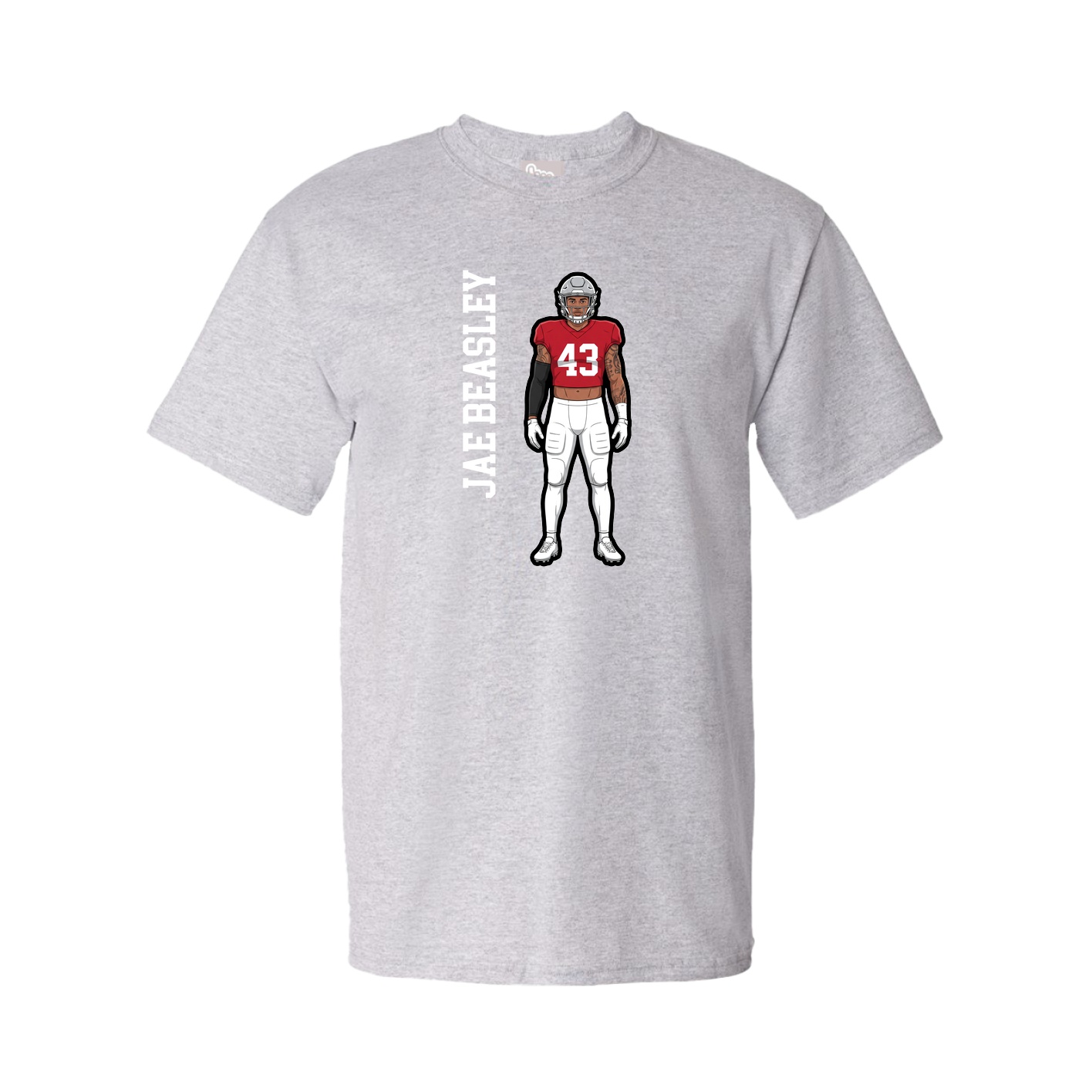 Youth Tee — Name Vertical in Grey