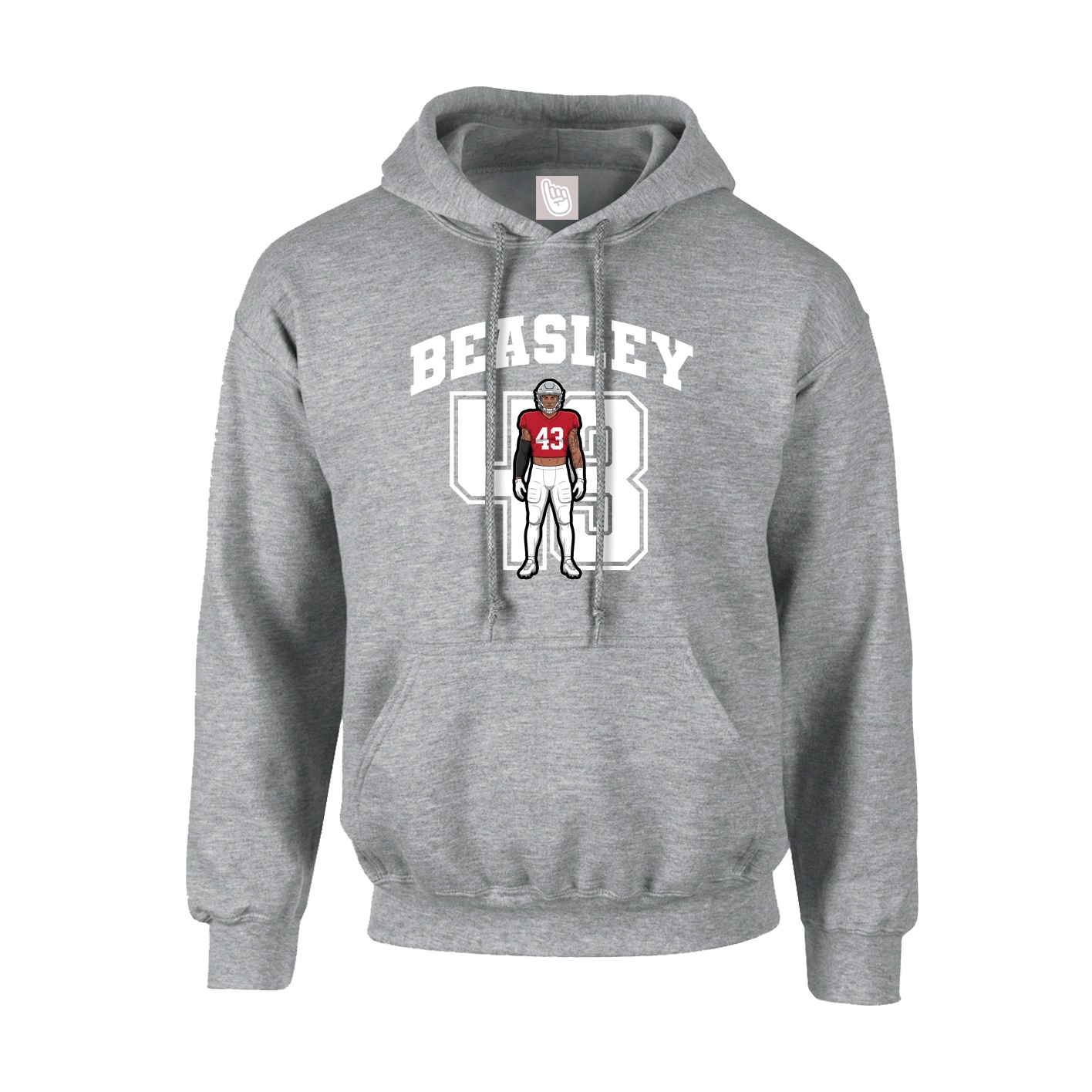 Youth Hoodie — Number in Grey