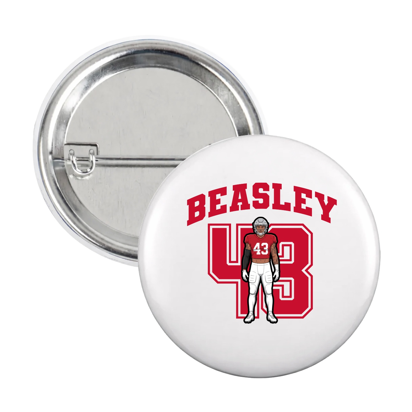 Game Day Button — Number in White
