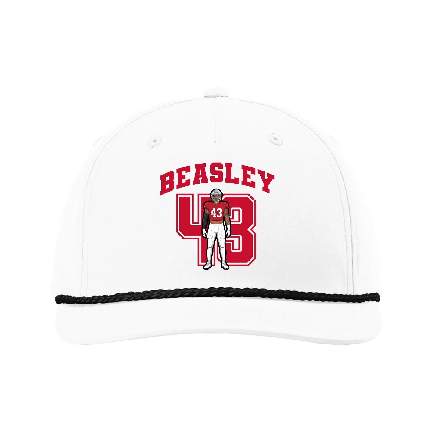 Five-Panel Classic Rope Cap — Number in White