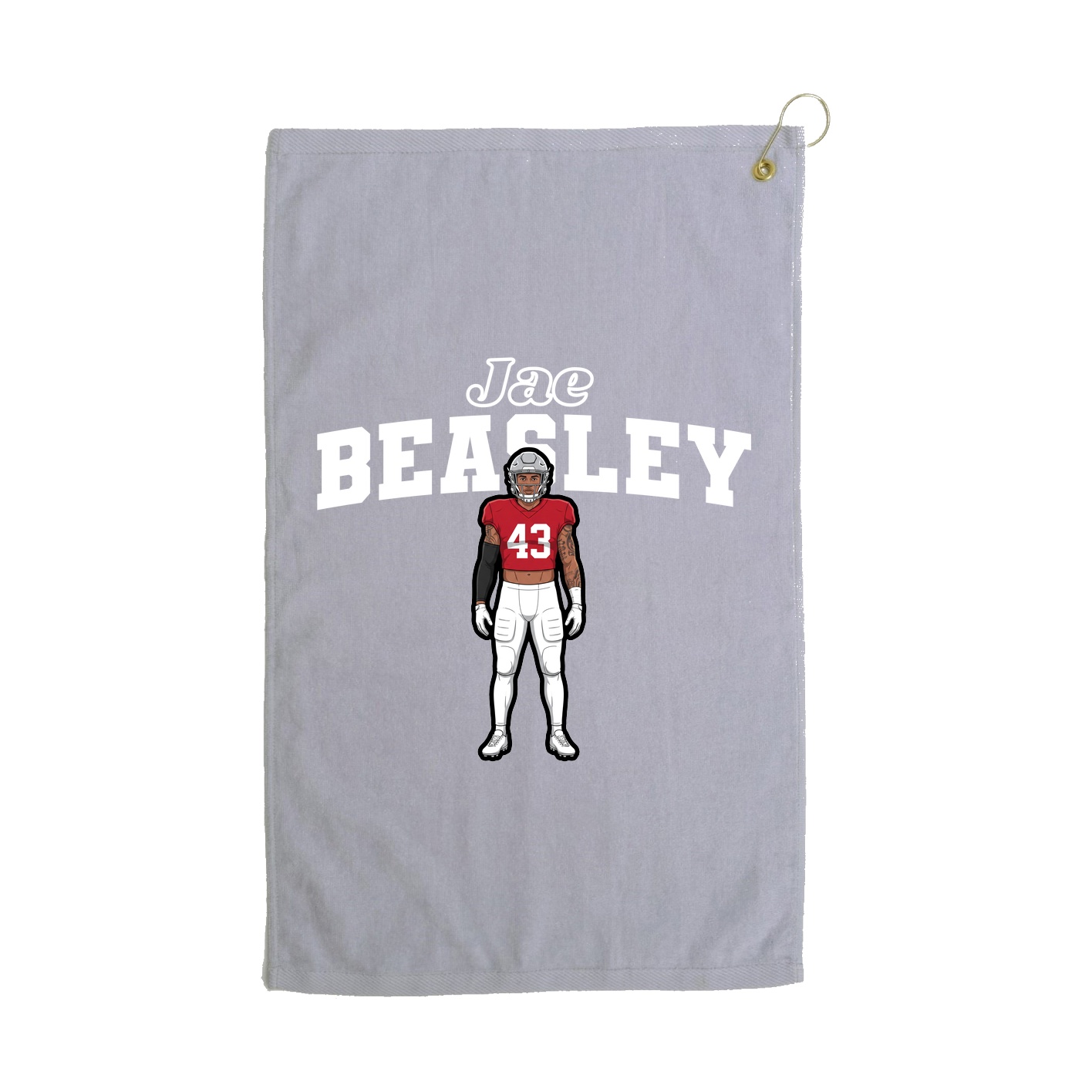 Golf Towel — Name Arch in Grey