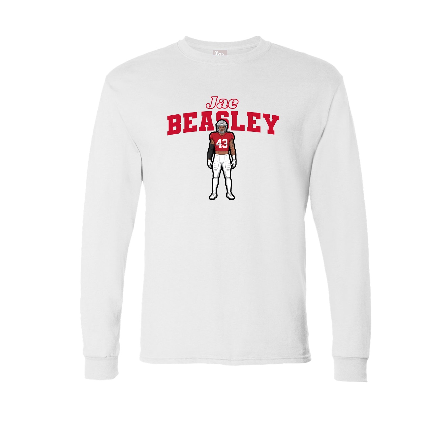 Long Sleeve Tee — Name Arch in White