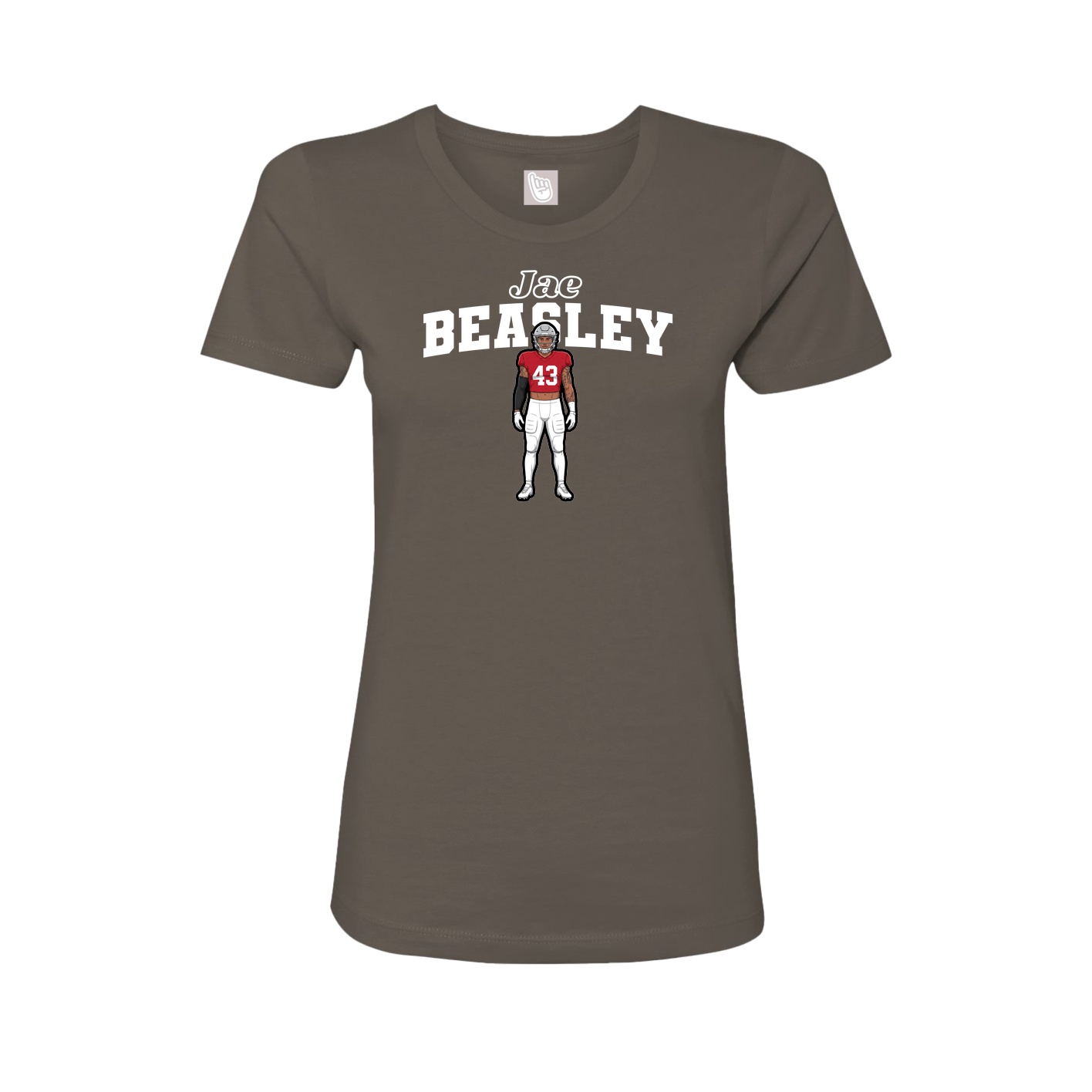 Fitted Women's Tee — Name Arch in Grey