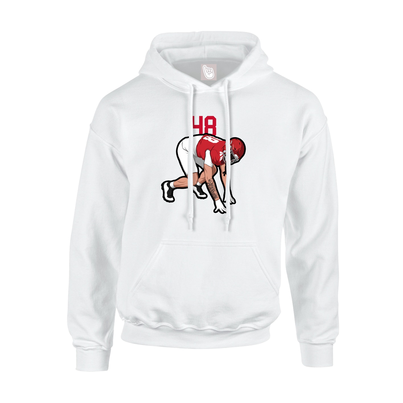 Hoodie — Number Top in White