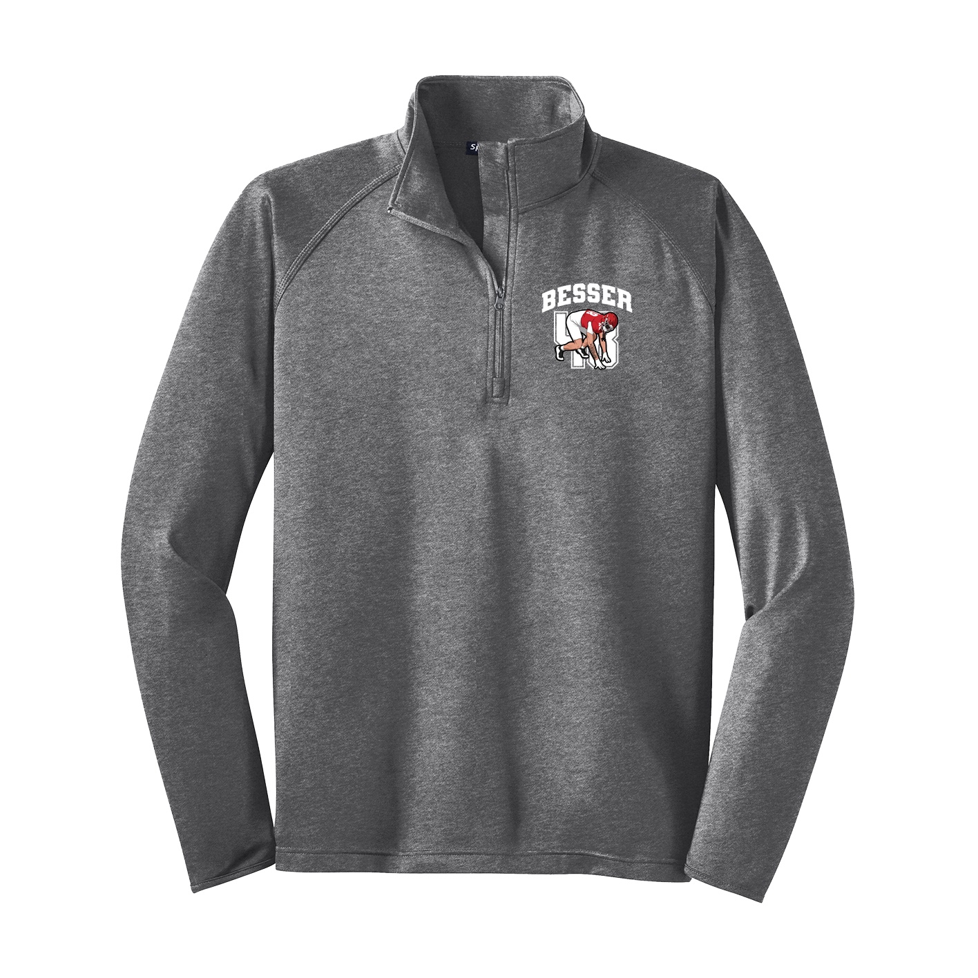 Q-Zip Pullover — Number in Grey