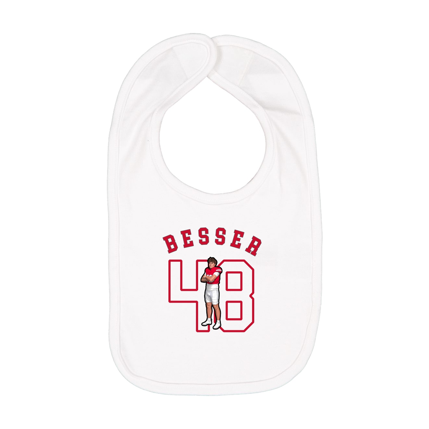 Infant Bib — Shirsey Arch in White
