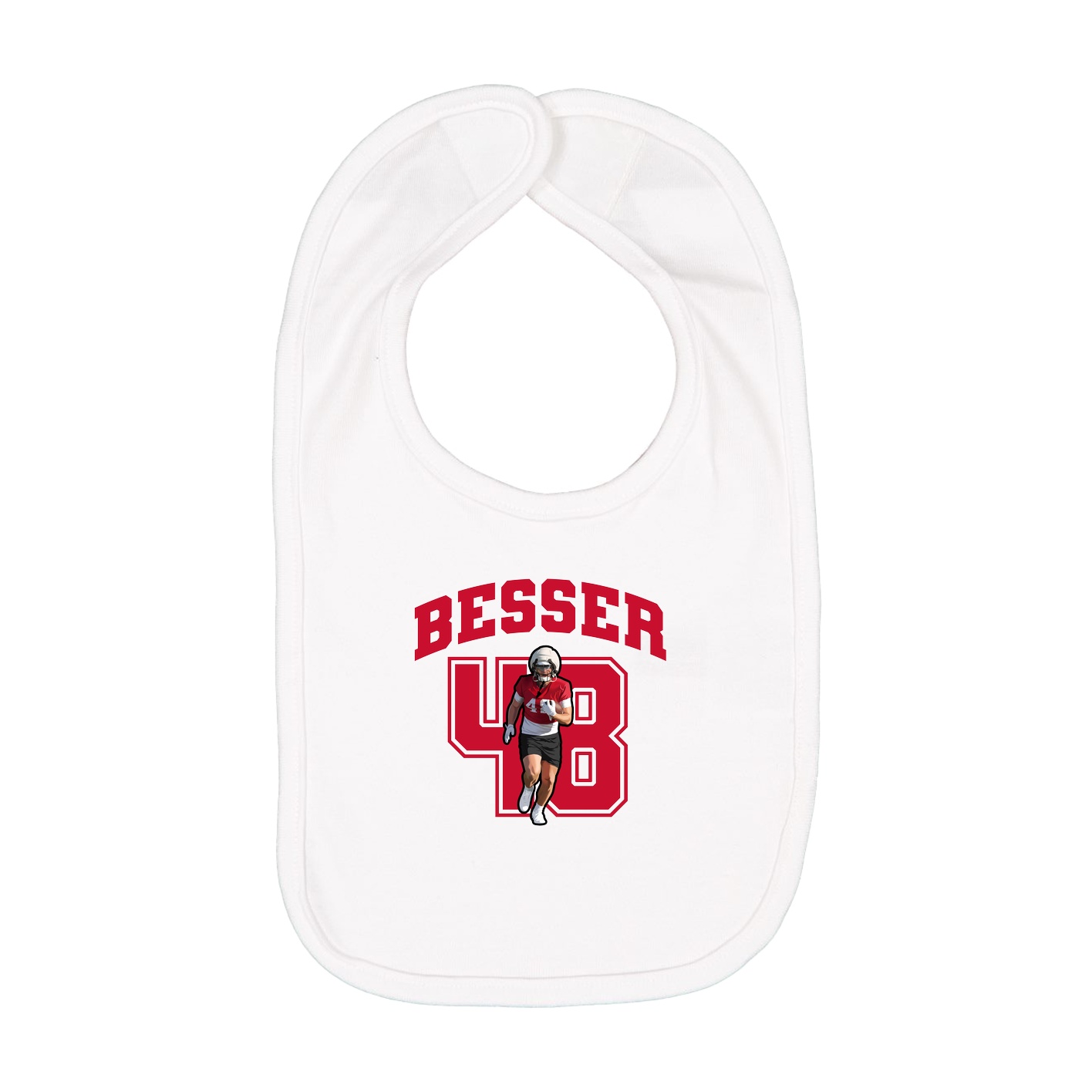 Infant Bib — Number in White
