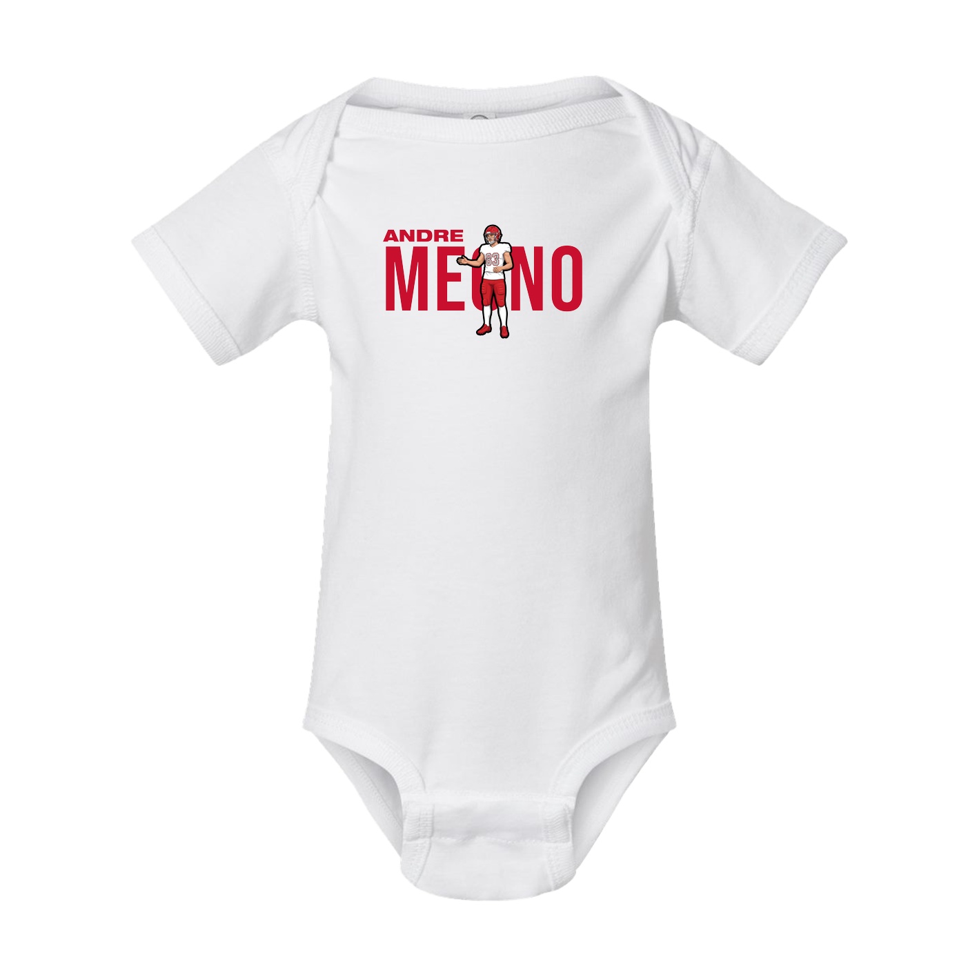 Baby Onesie — Player Name in White
