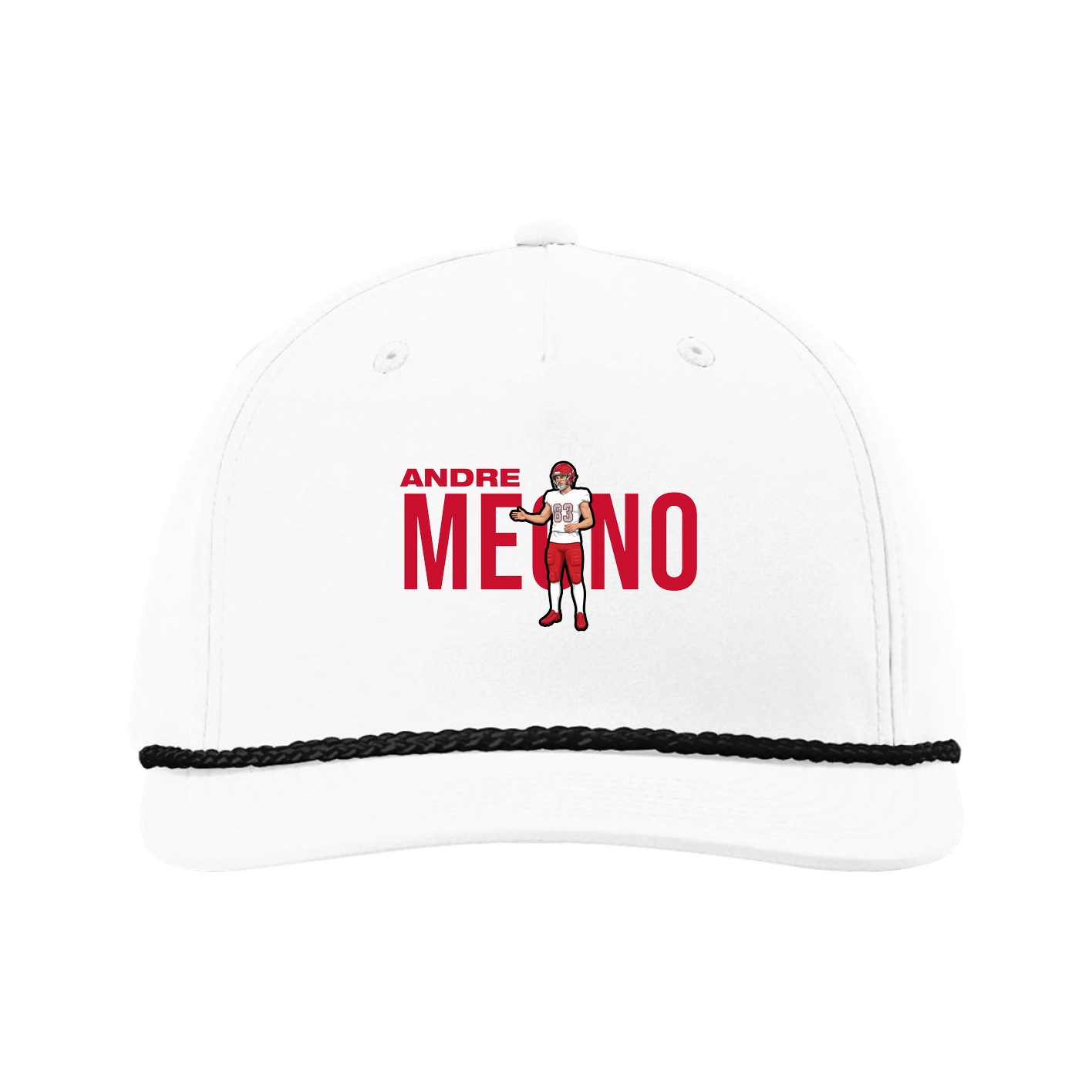 Five-Panel Classic Rope Cap — Player Name in White
