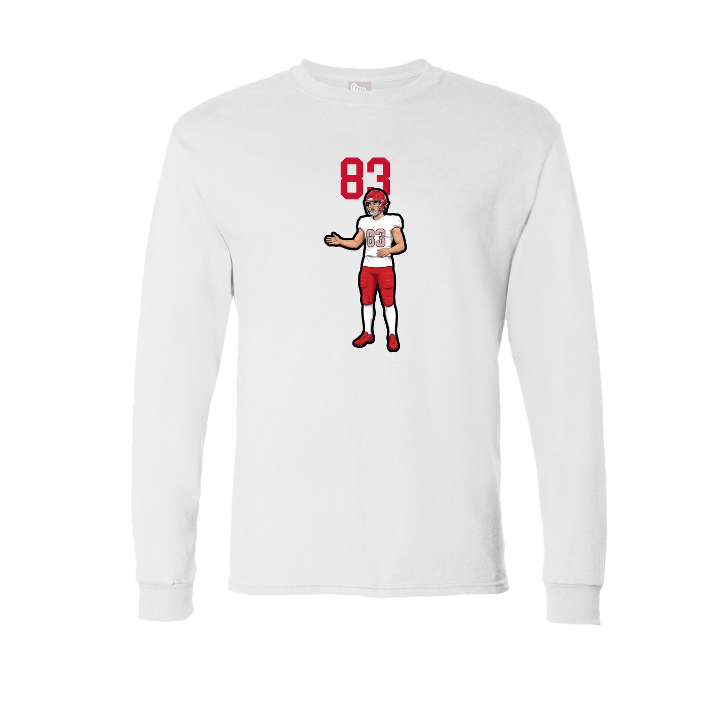 Long Sleeve Tee — Number Top in White