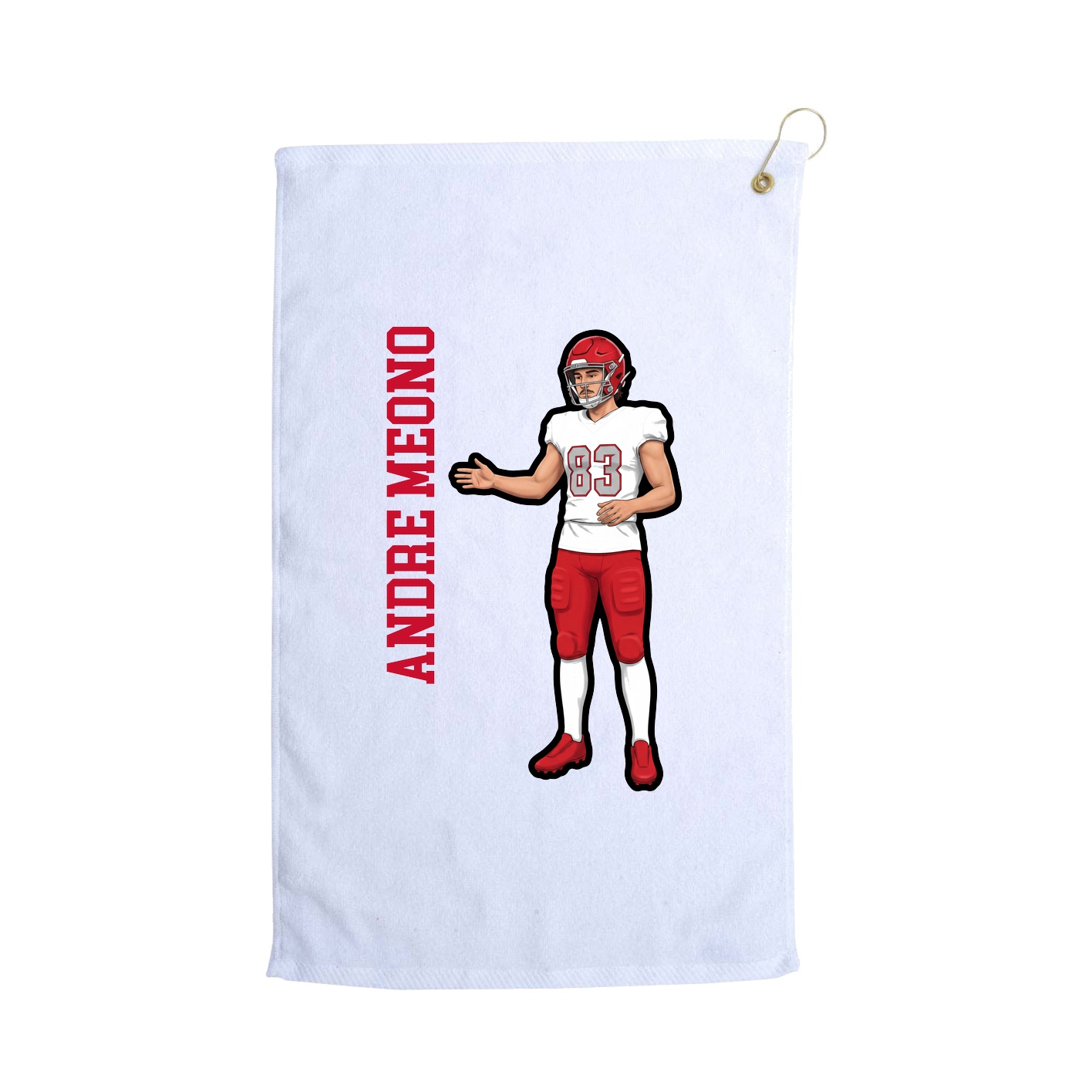 Golf Towel — Name Vertical in White