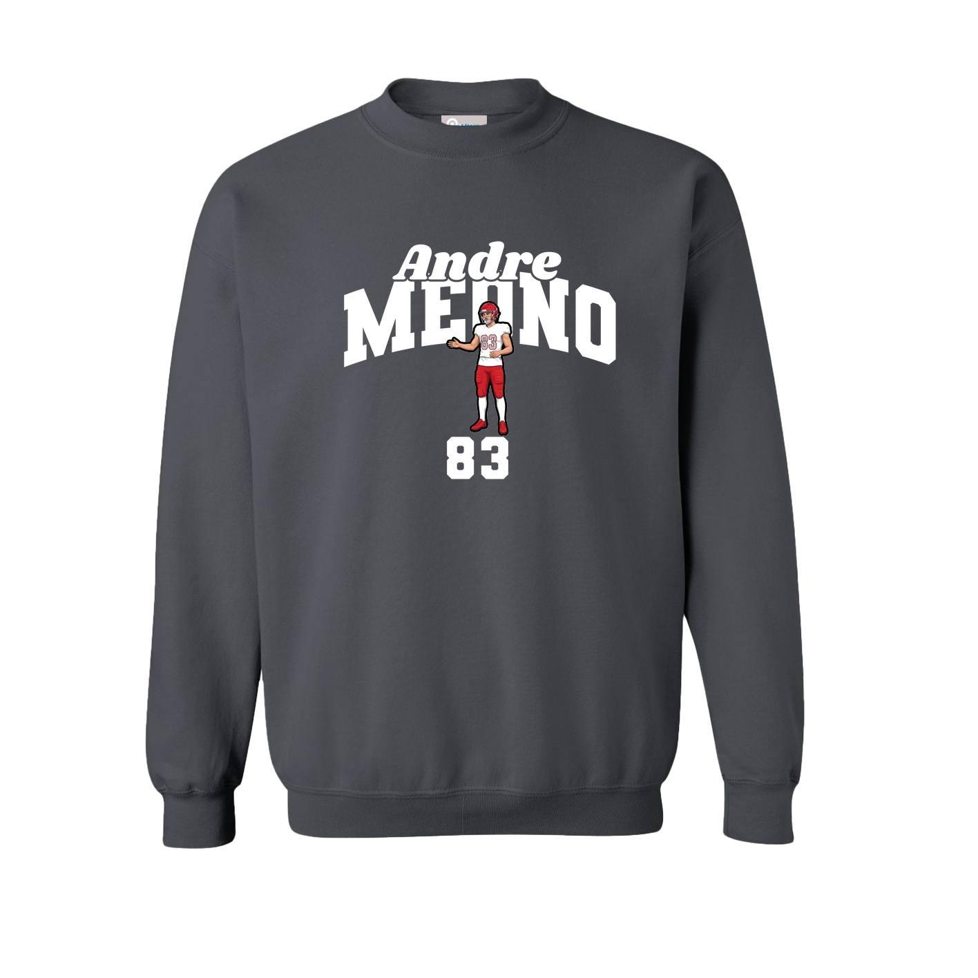 Fleece Crew — Signature Arch in Grey