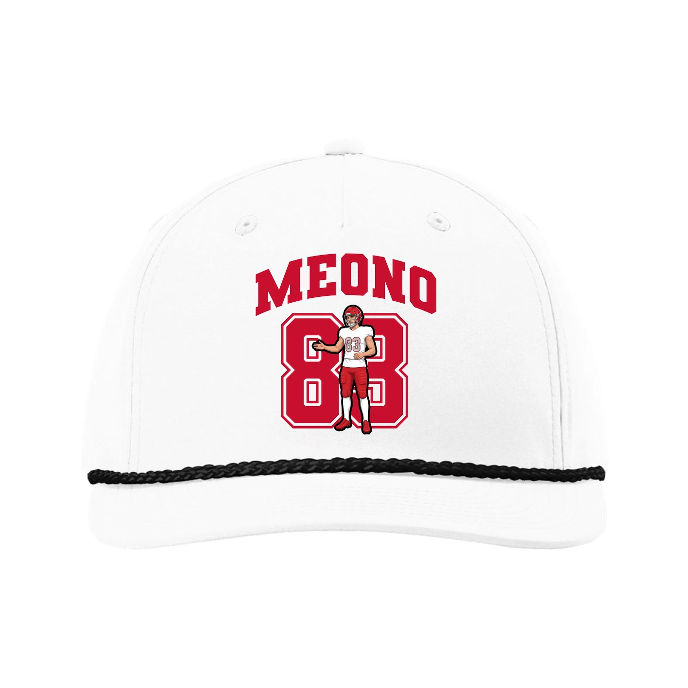 Five-Panel Classic Rope Cap — Number in White