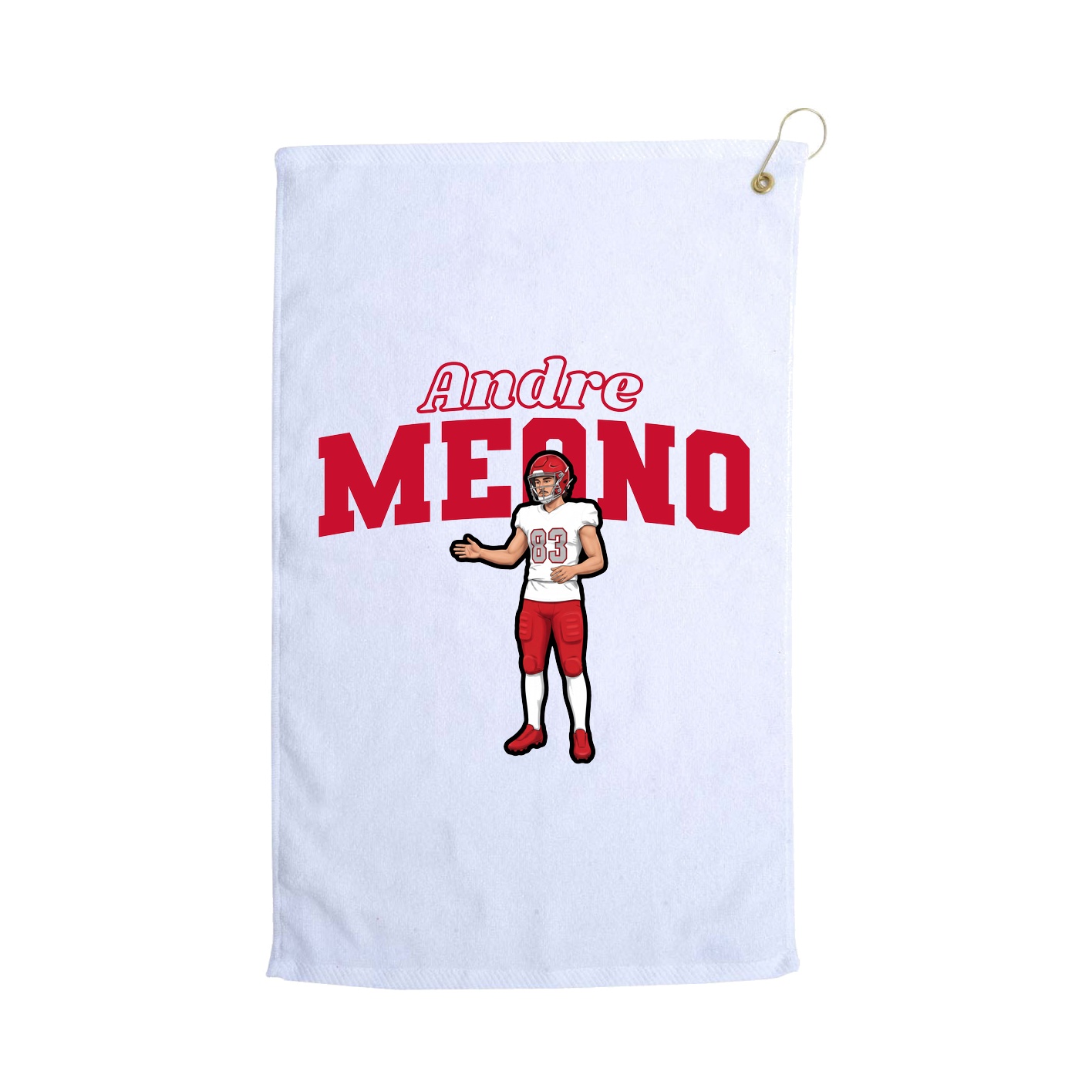 Golf Towel — Name Arch in White