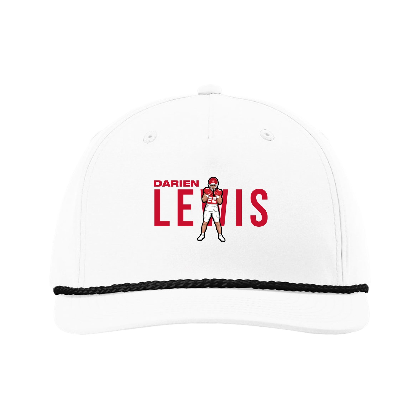 Five-Panel Classic Rope Cap — Player Name in White