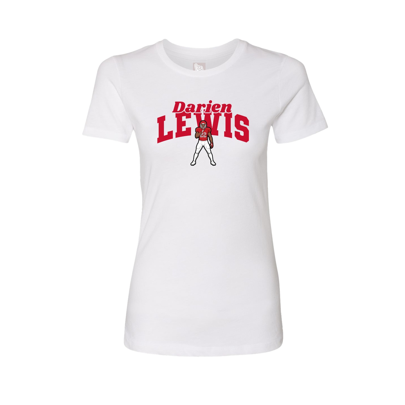 Fitted Women's Tee — Signature Arch in White