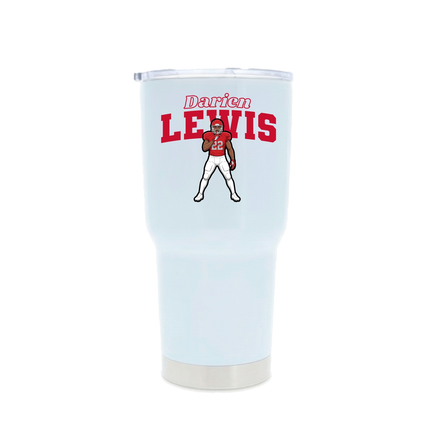 30oz Stainless Steel Tumbler — Name Arch in White