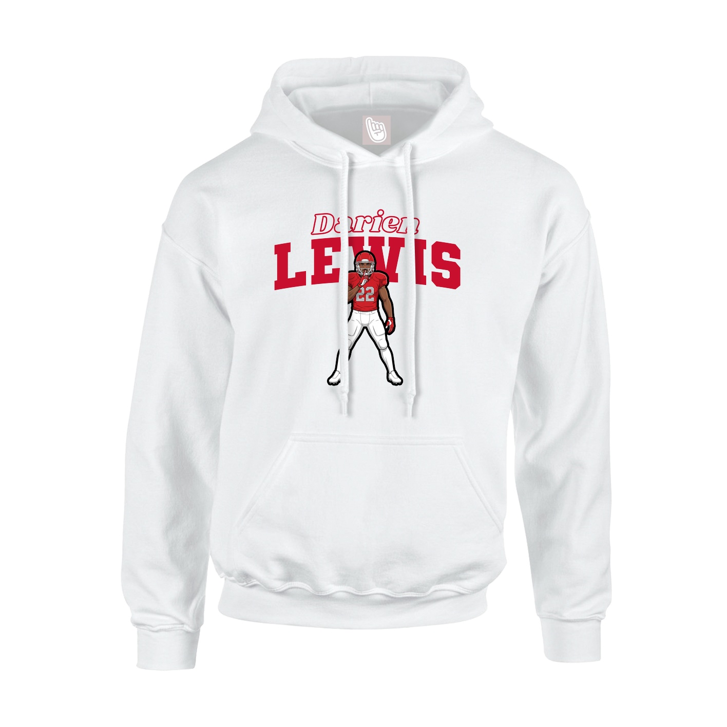 Youth Hoodie — Name Arch in White