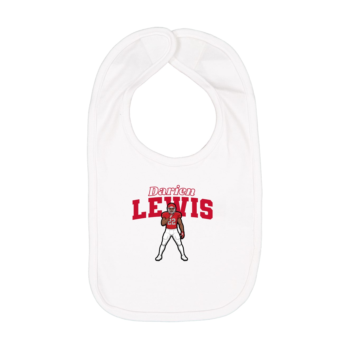 Infant Bib — Name Arch in White
