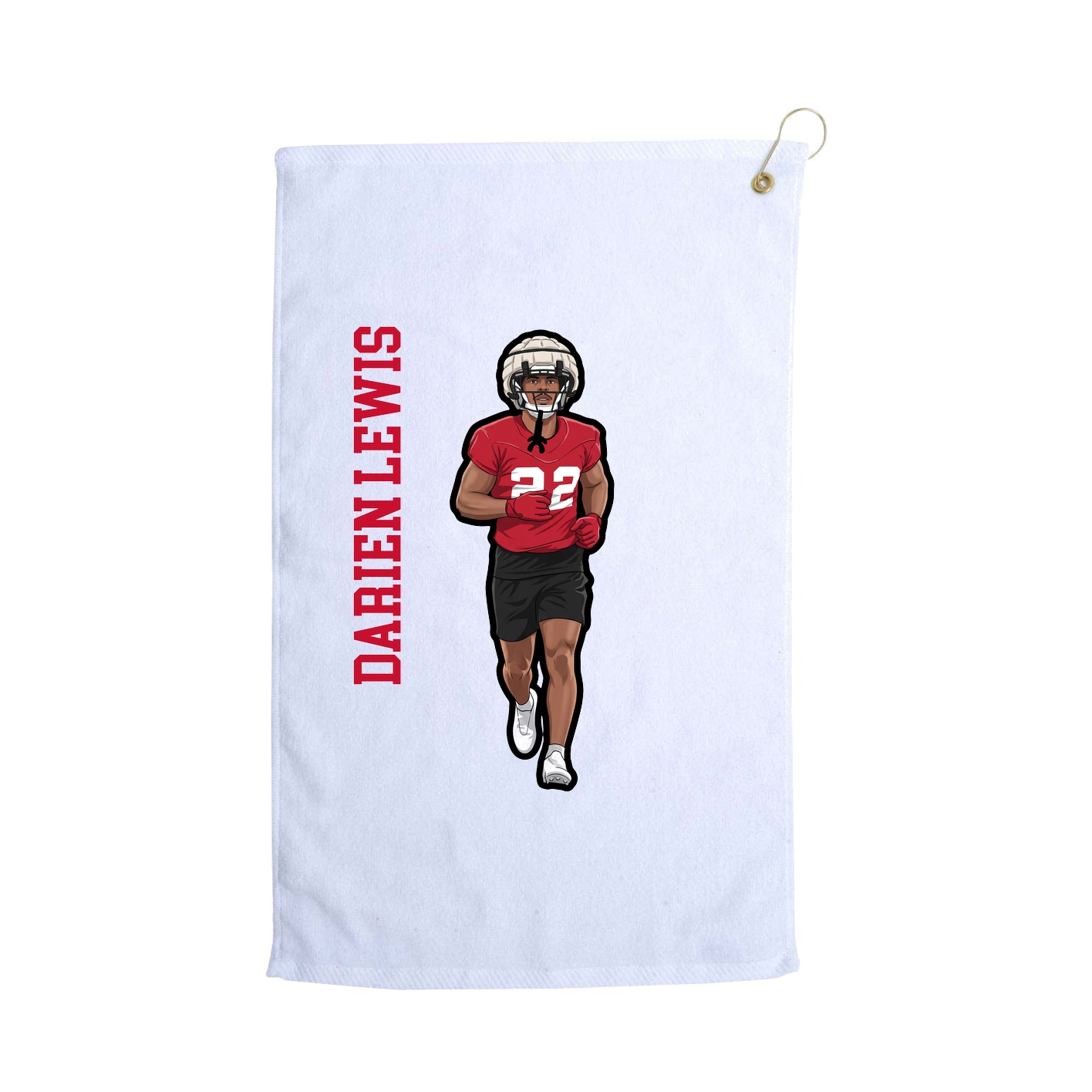 Golf Towel — Name Vertical in White