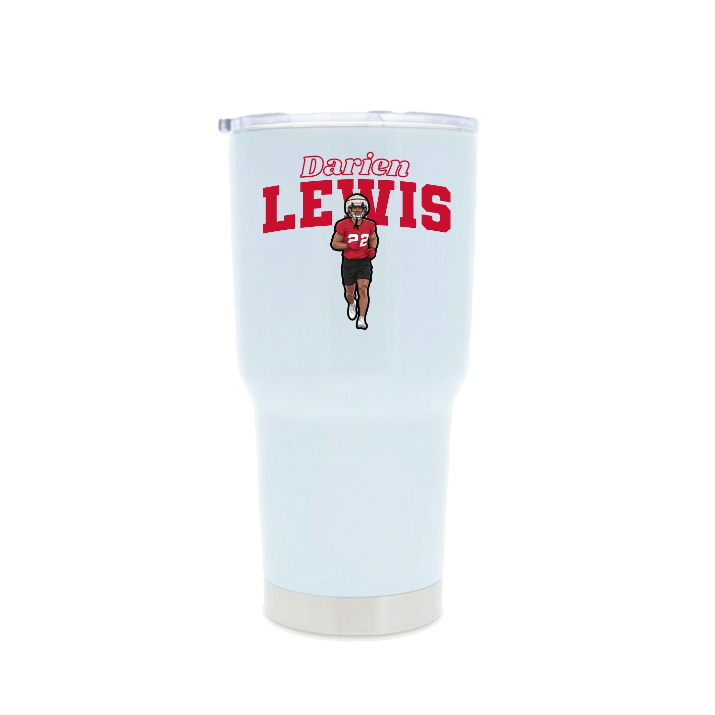 30oz Stainless Steel Tumbler — Name Arch in White