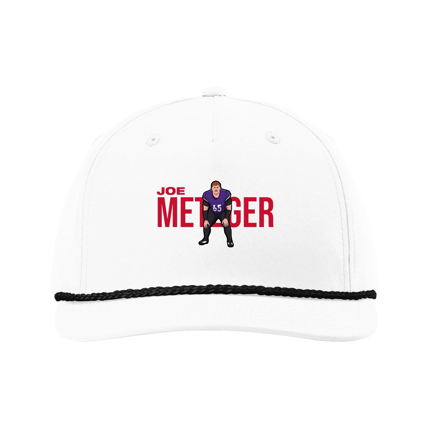 Five-Panel Classic Rope Cap — Player Name in White