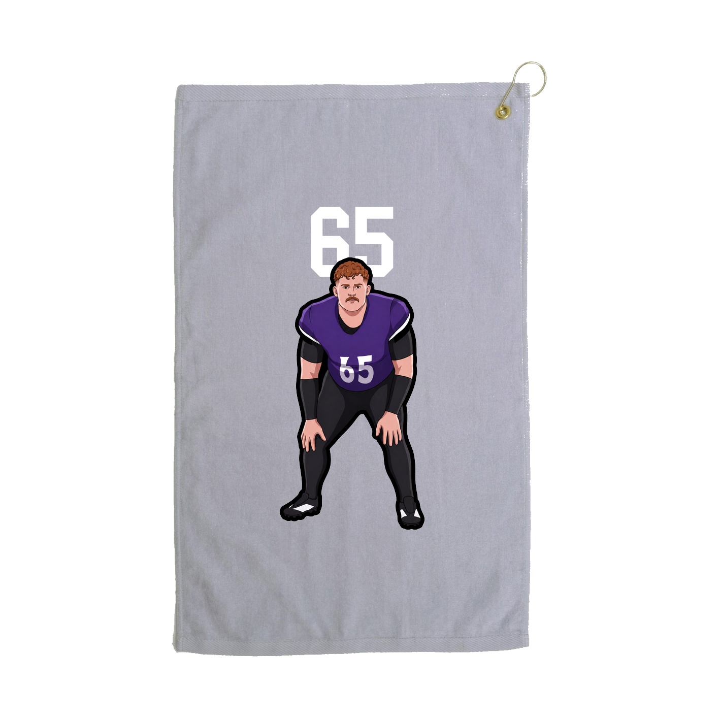 Golf Towel — Number Top in Grey