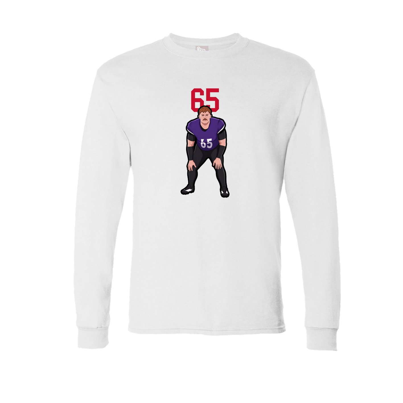 Long Sleeve Tee — Number Top in White