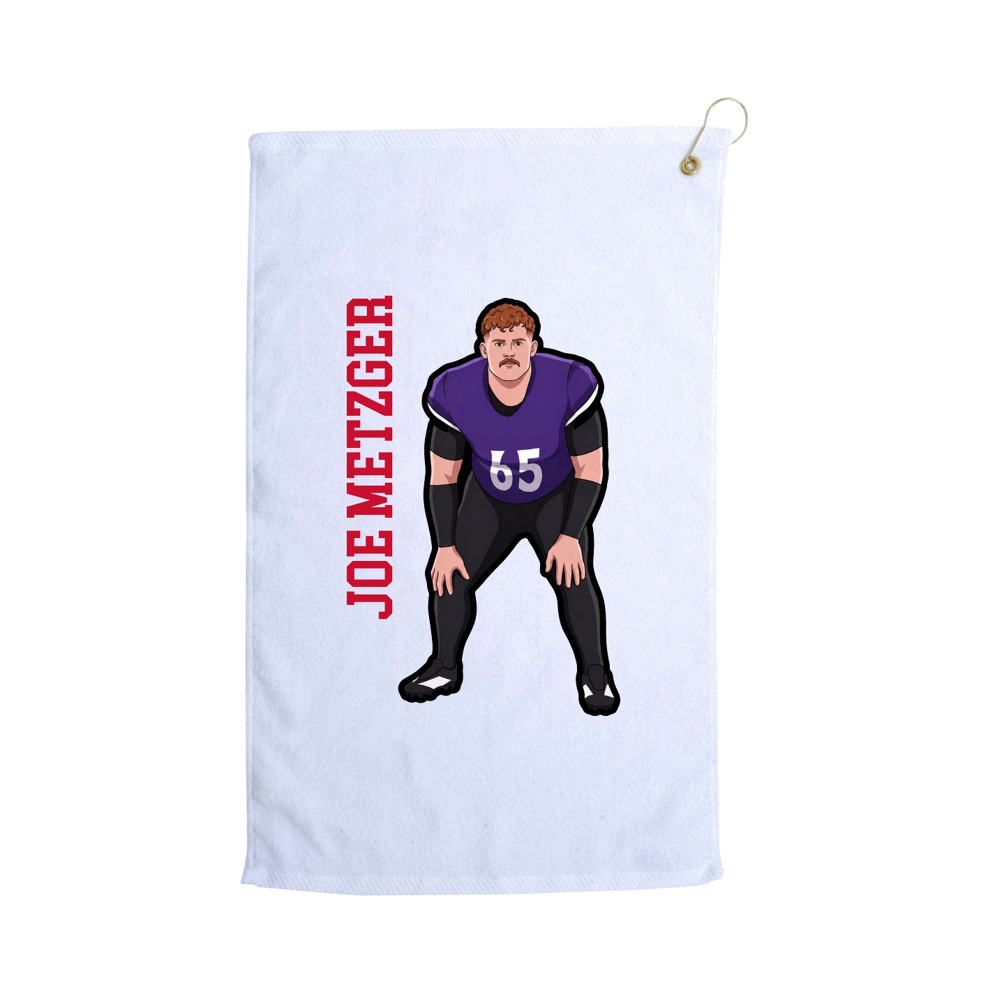 Golf Towel — Name Vertical in White