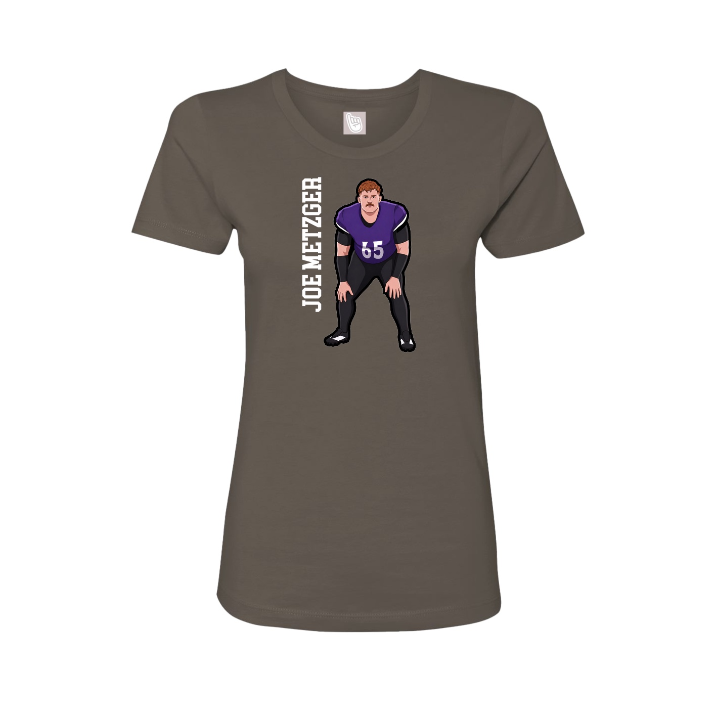 Fitted Women's Tee — Name Vertical in Grey