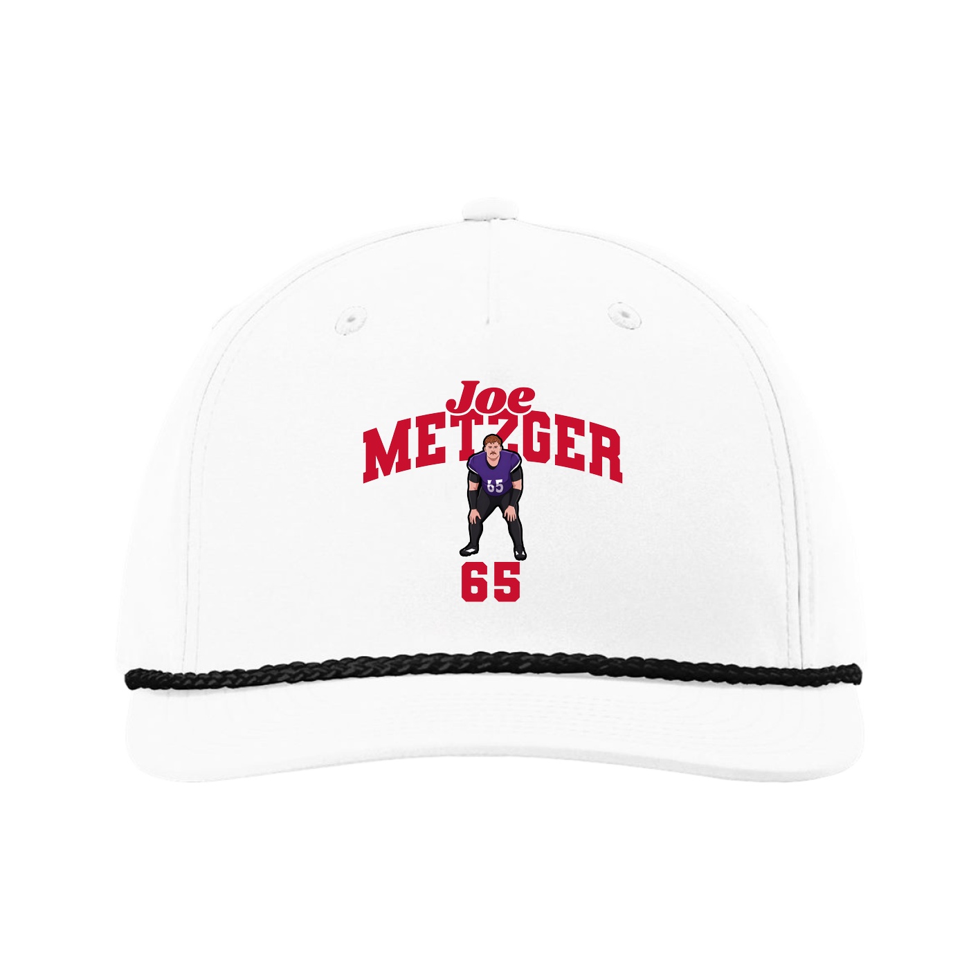 Five-Panel Classic Rope Cap — Signature Arch in White