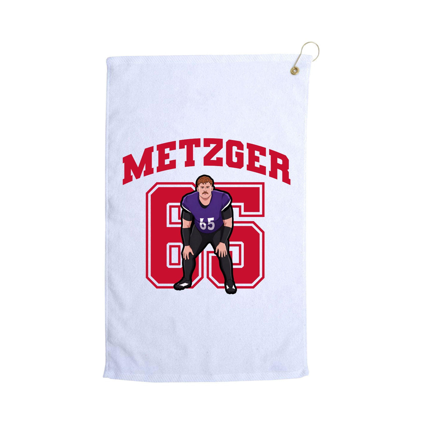 Golf Towel — Number in White