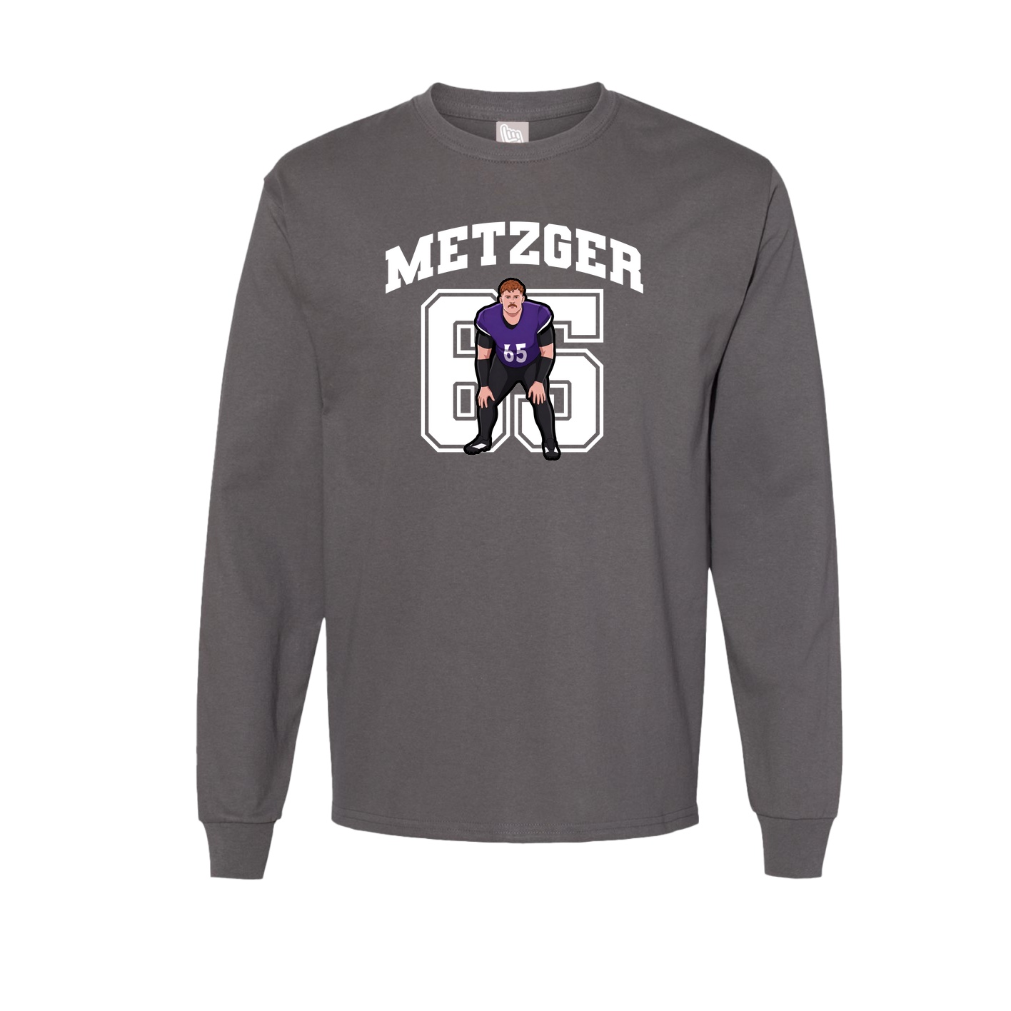 Long Sleeve Tee — Number in Grey