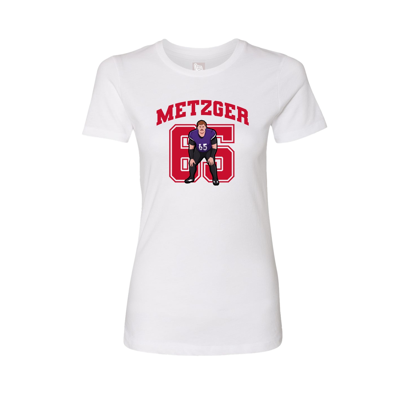 Fitted Women's Tee — Number in White