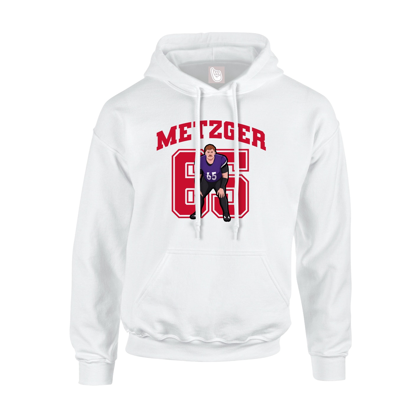 Youth Hoodie — Number in White