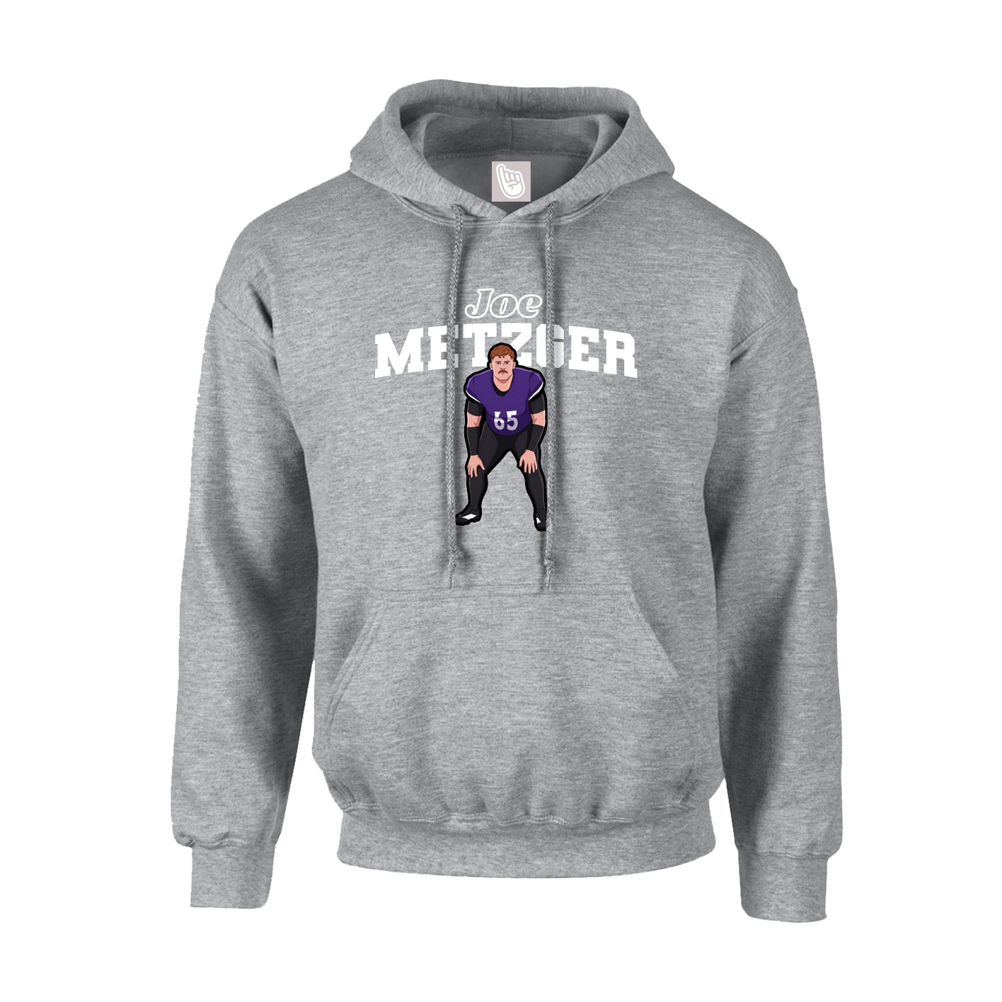 Youth Hoodie — Name Arch in Grey