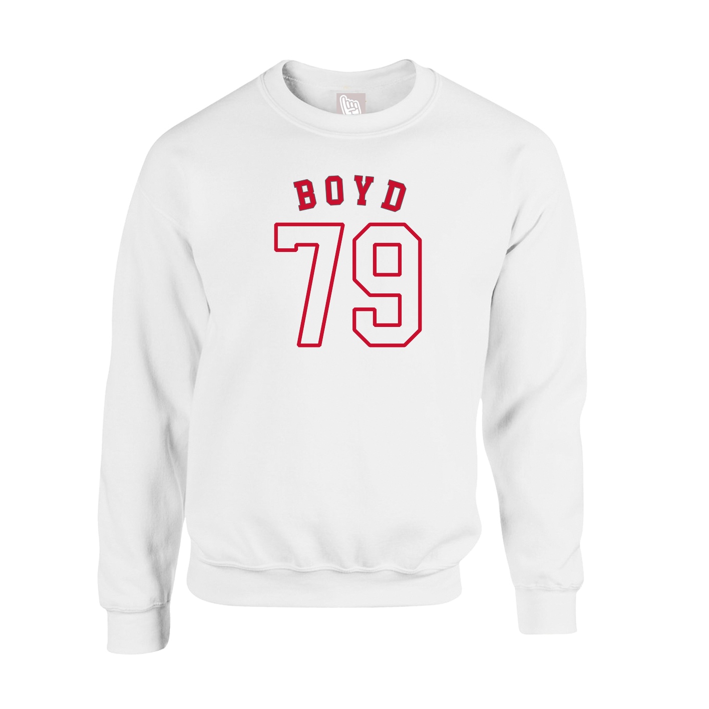 Fleece Crew — Shirsey Arch in White