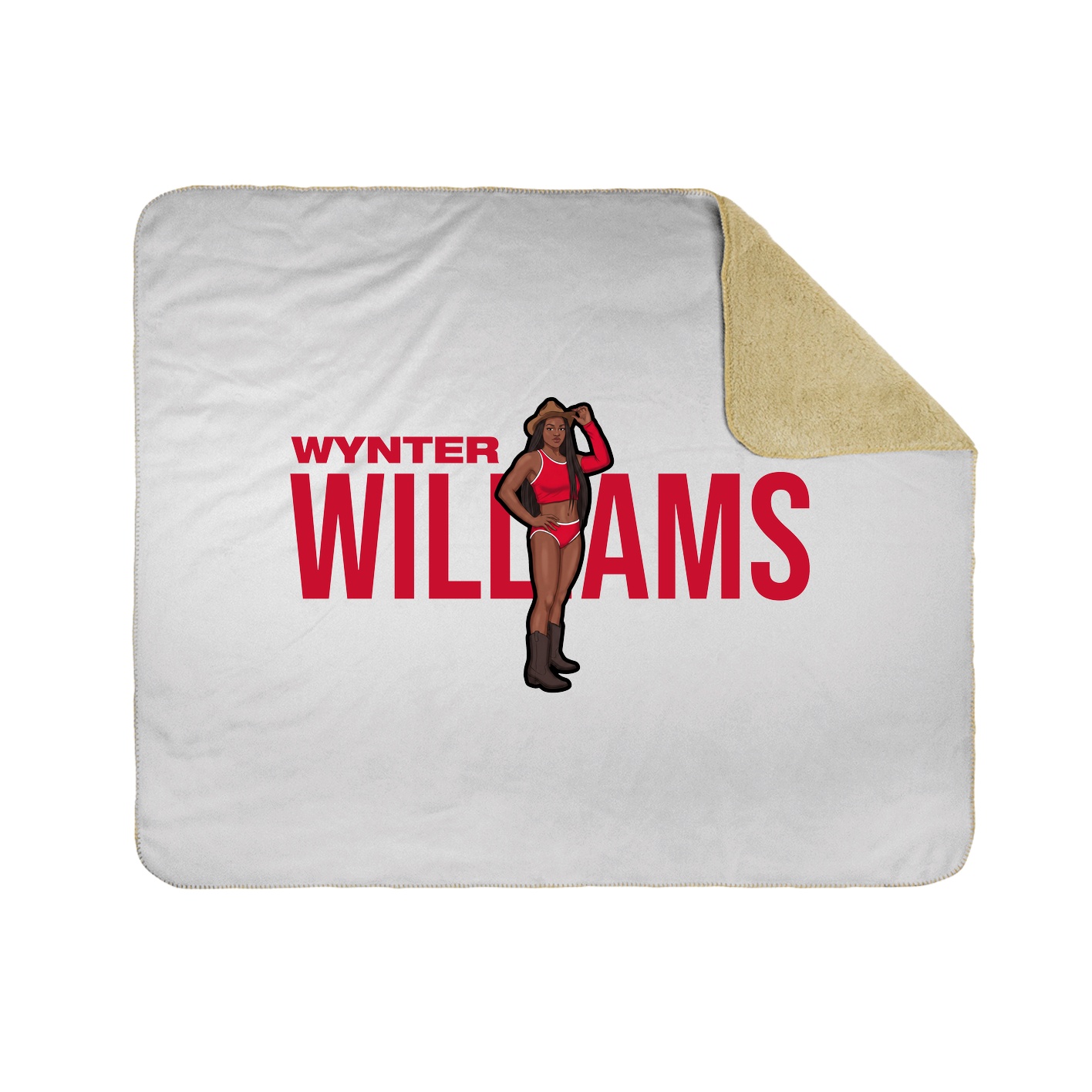 Throw Blanket — Player Name in White